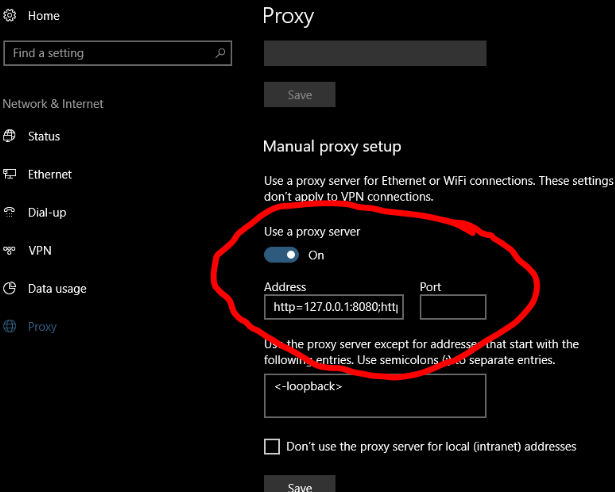 windows 10 vpn proxy settings